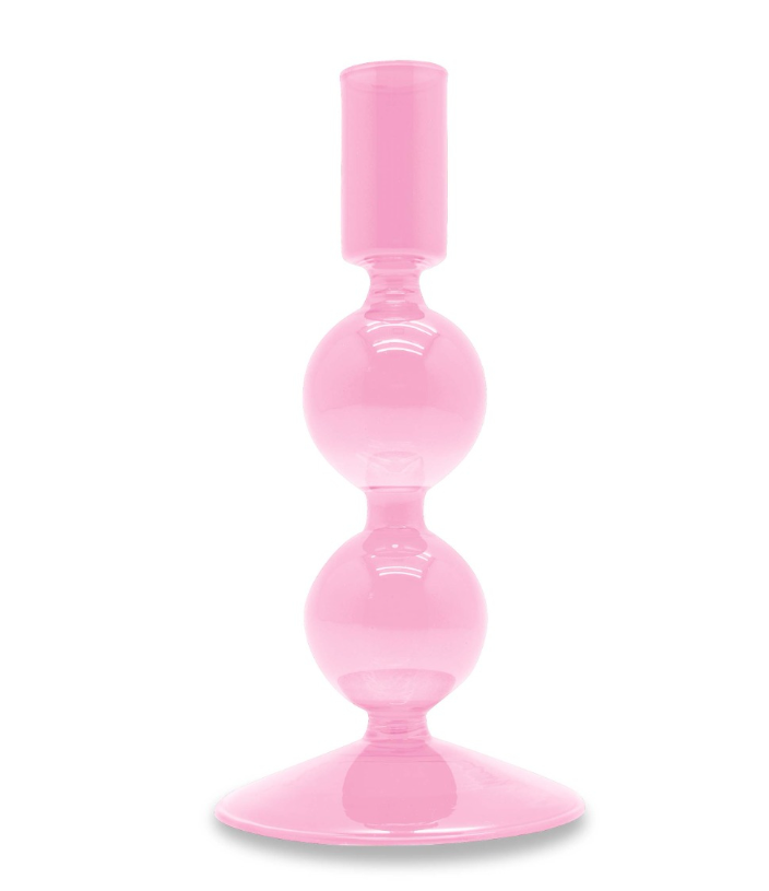 Portacandele in vetro borosilicato 16cm WD Lifestyle rosa