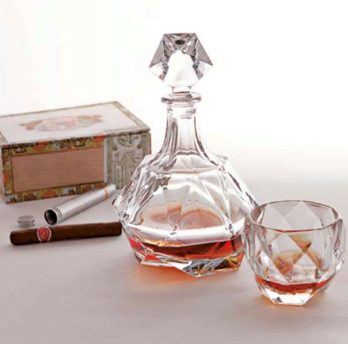 Bottiglia Whiskey "Havana" in cristallo H.24.5cm Bohemia Crystal