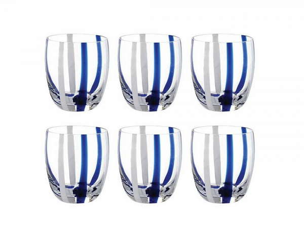 Set bicchieri 6pz blu "Stripes" Onlylux