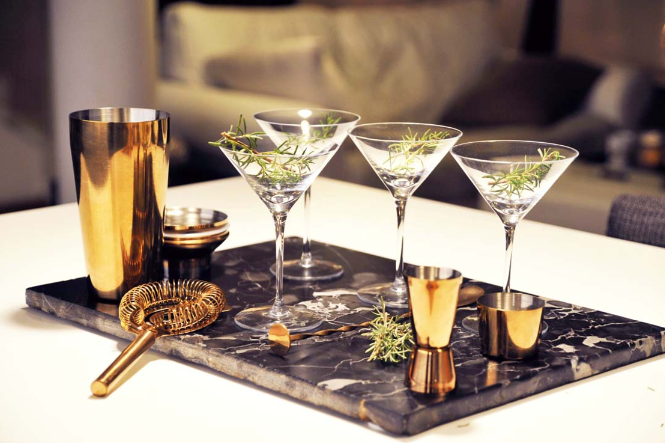 Set cocktail in acciaio inox con finitura rosegold WD Lifestyle