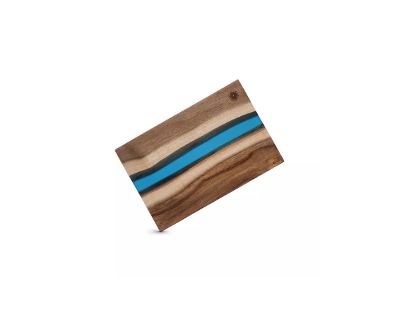 Tagliere in legno d'acacia e resina epossidica blu Pozzi Milano