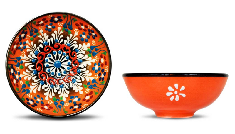 Set 6 coppette in ceramica con decoro a rilievo realizzato a mano WD Lifestyle