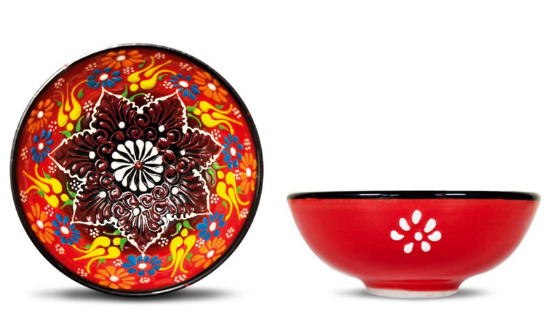 Set 6 coppette in ceramica con decoro a rilievo realizzato a mano WD Lifestyle