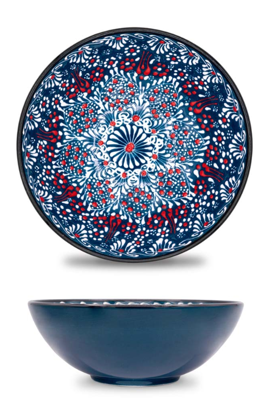 Coppa insalatiera in ceramica con decoro a rilievo realizzato a mano colore Verde WD Lifestyle