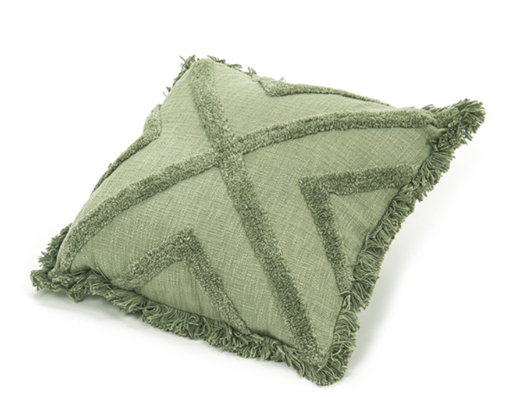 CUSCINO COTONE 50X50cm VERDE Bruco