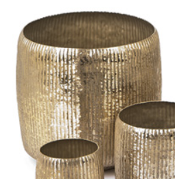 VASO CASPO' 52x49cm ALLUMINIO WISH ORO Bruco