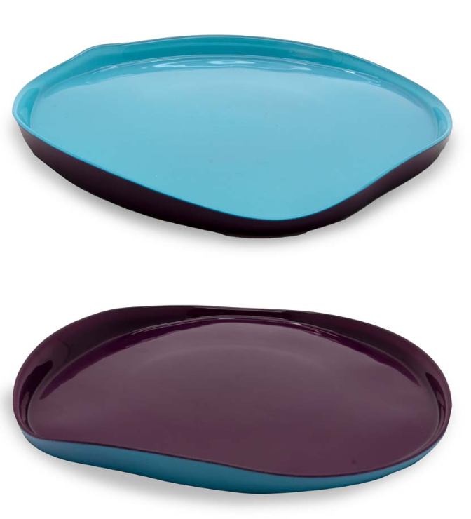 Set 2 piatti in vetro 21cm colore Turchese WD Lifestyle