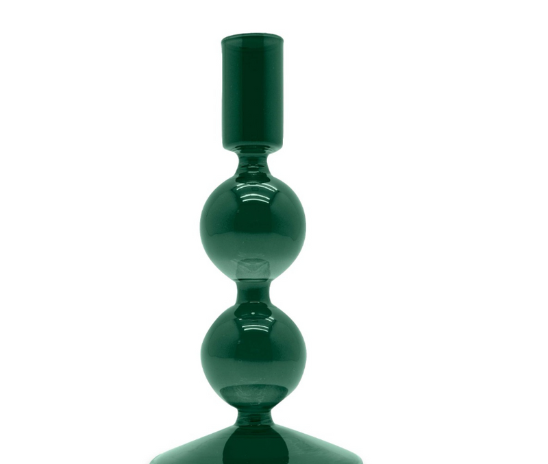 Portacandele in vetro borosilicato 16cm WD Lifestyle verde