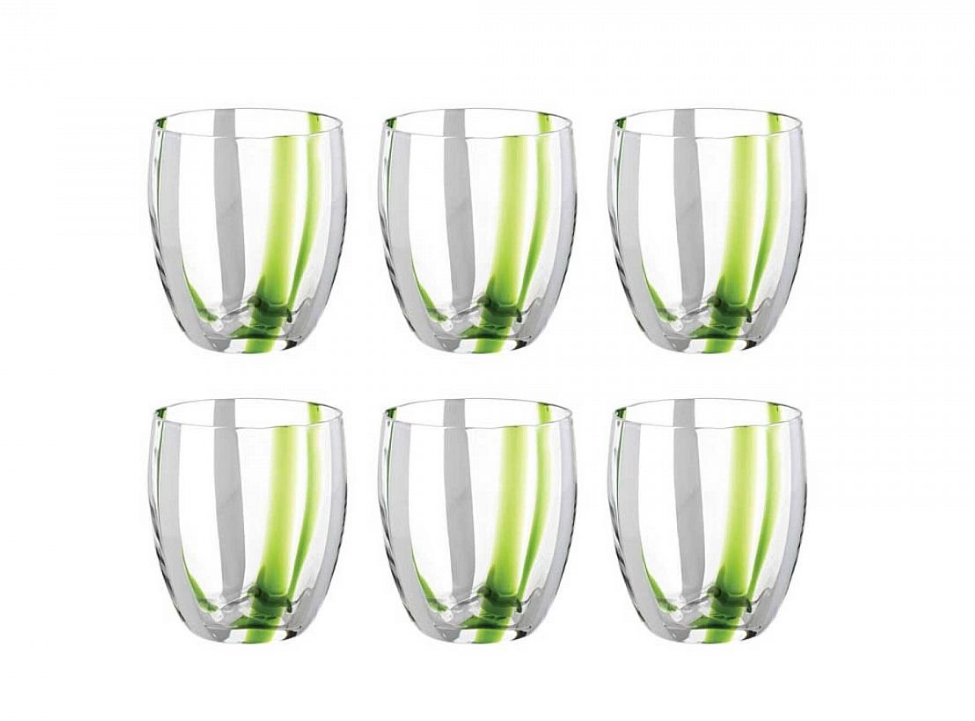Set bicchieri 6pz verde "Stripes" Onlylux
