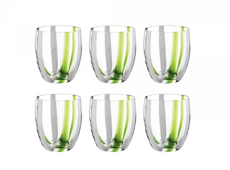 Set bicchieri 6pz verde "Stripes" Onlylux