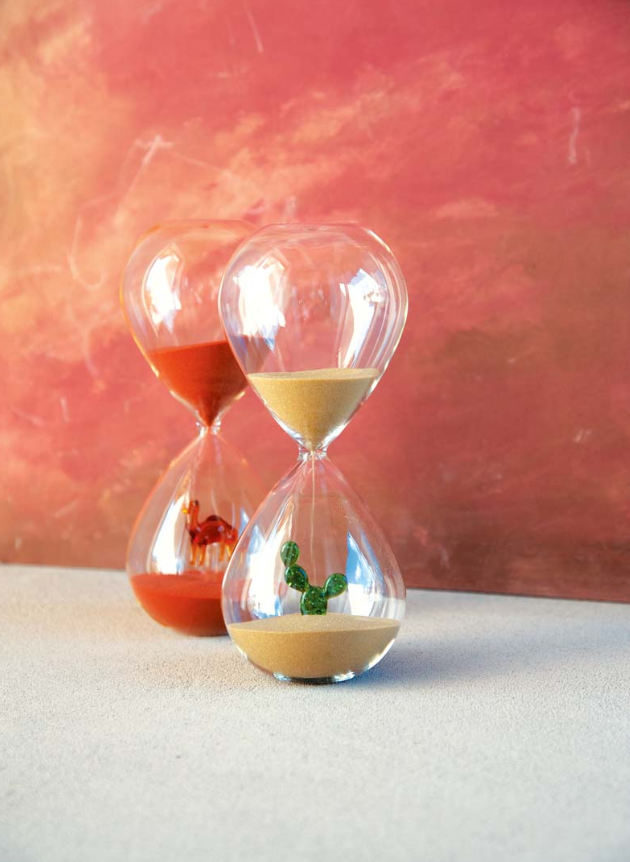 Clessidra in vetro borosilicato con soggetto colorato all'interno figura Cactus WD Lifestyle