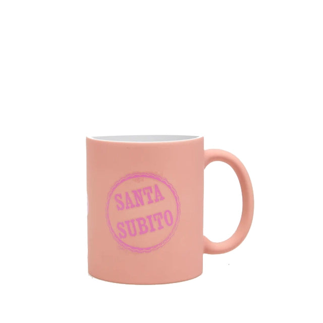 Mug in ceramica 32,5 cl rosa opaco "Santa Subito" - Più Forty