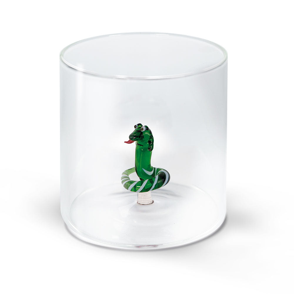 Bicchiere Figura Colorata in Vetro Borosilicato Serpente 250ml WD Lifestyle