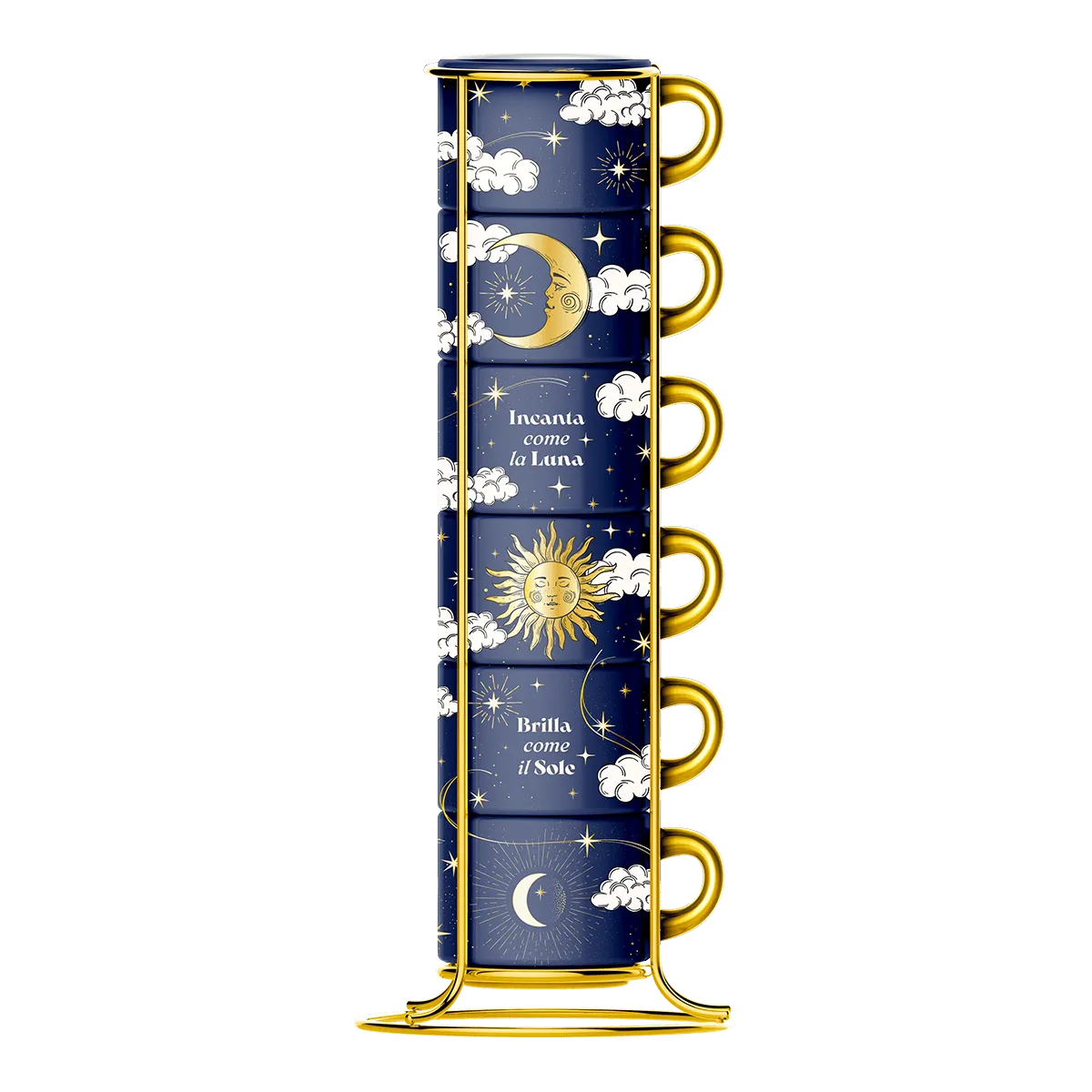 Set 6 tazzine impilabili sole e luna - Cielo Stellato - Bialetti