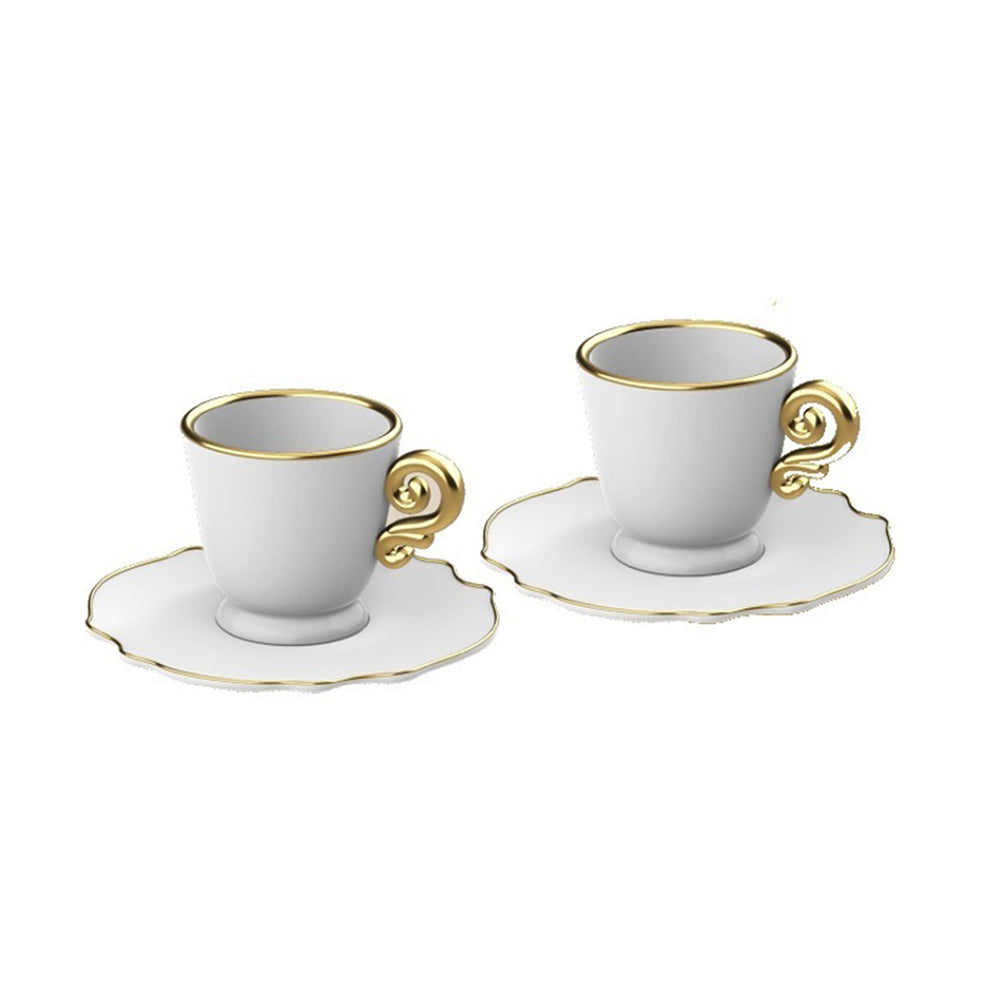 Set 2 tazzine caffè con piattini Pure Gold - Bialetti