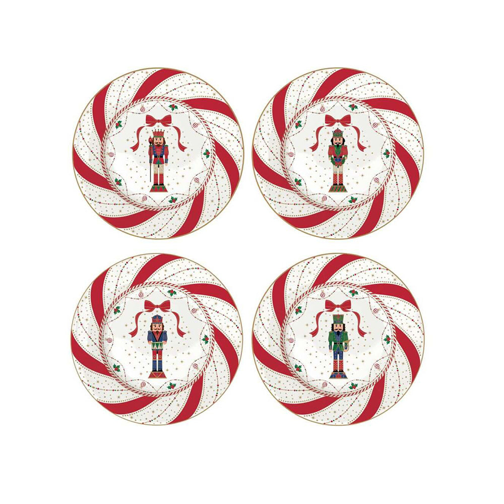 Set 4 piatti dessert in scatola regalo NUTCRACKERS TWIST - Easy Life