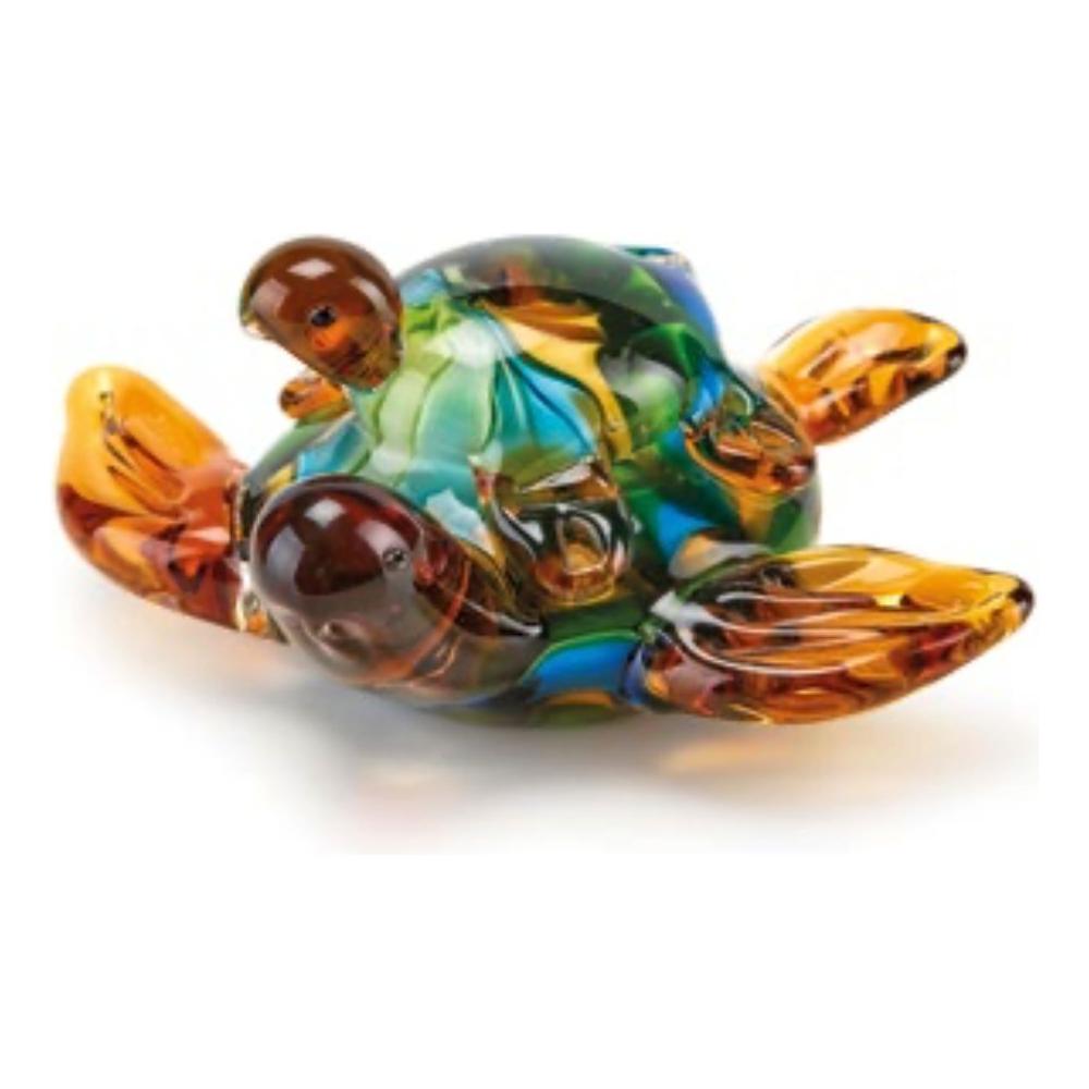Tartaruga decorativa Fantasy Glass in vetro 16x16x8 Cm - Fade