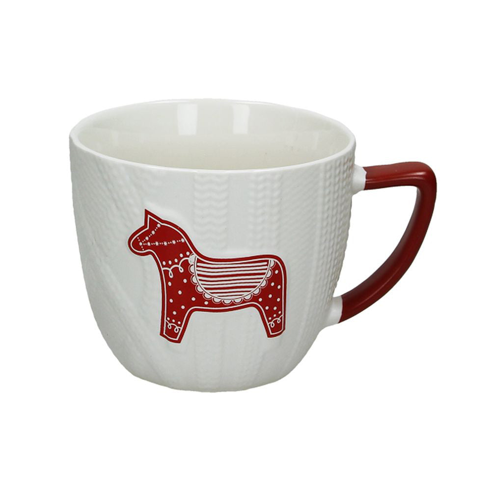 Tazza 520 cc Red Horse New Bone China Rosso - Tognana