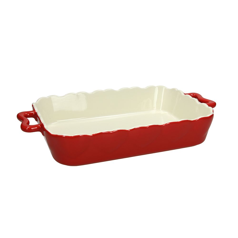 Pirofila con manici rettangolare cm 39x23 Amanda Stoneware Rosso - Tognana