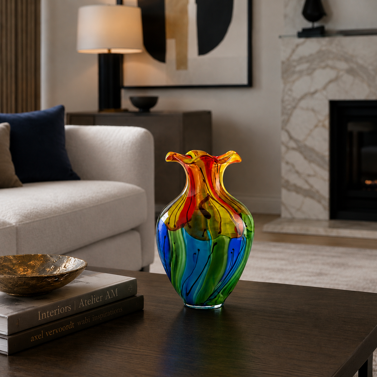 Vaso in vetro Afrodite multicolore 26x36 Cm - Fade
