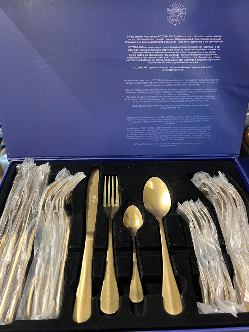 Set 24 posate Baguette oro anitco Pozzi