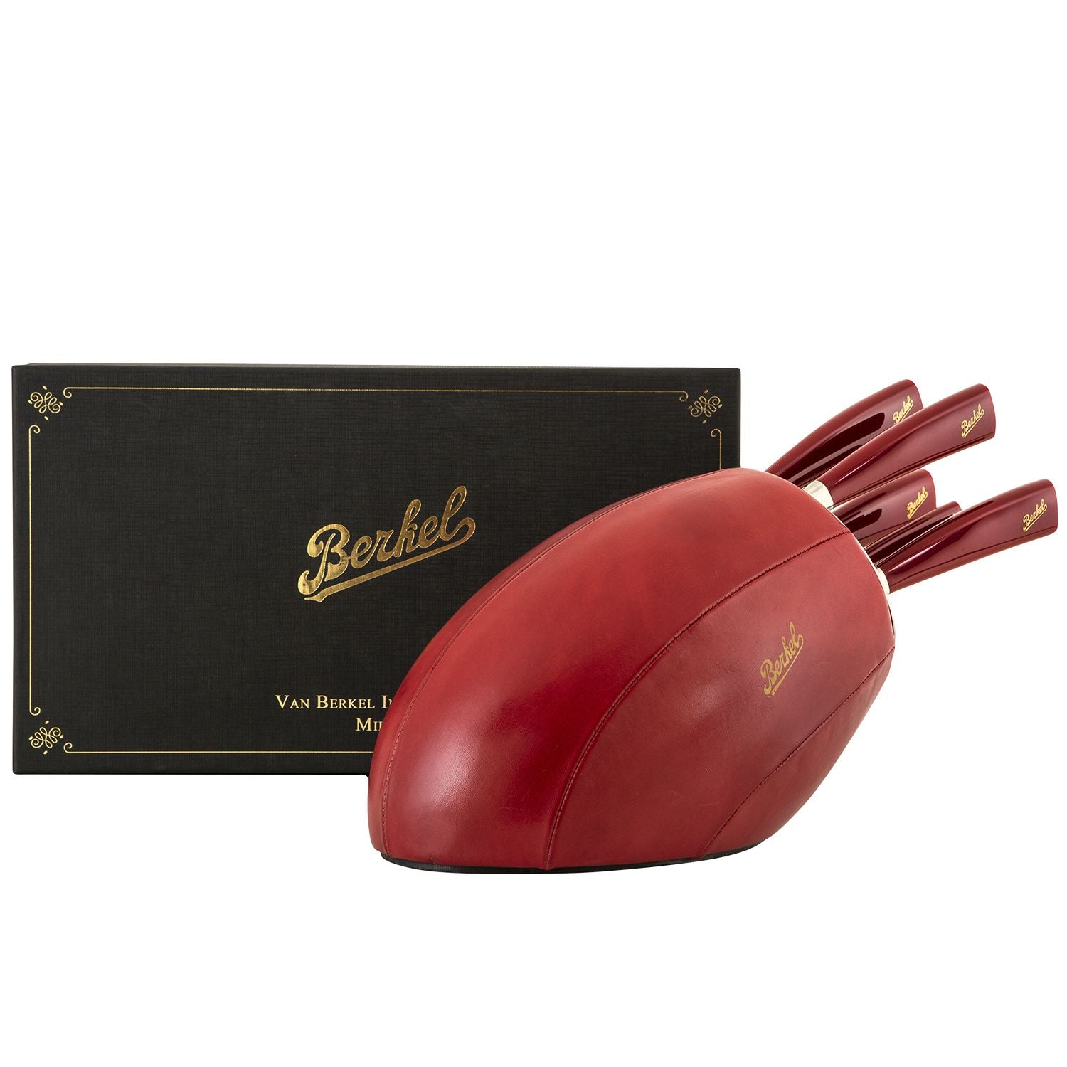 Ceppo Sense Cuoio Rosso Elegance + Set 5 Coltelli Elegance Rossi - Berkel