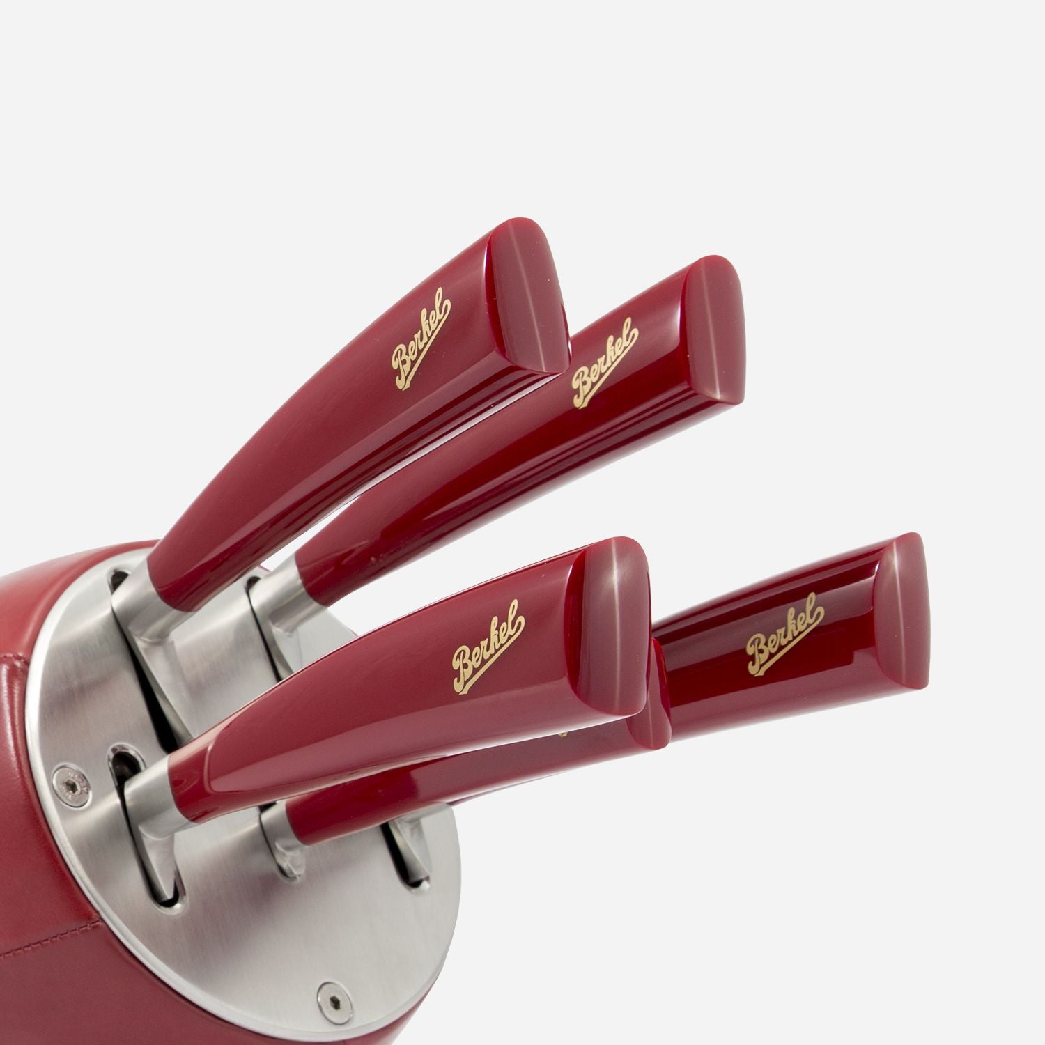Ceppo Sense Cuoio Rosso Elegance + Set 5 Coltelli Elegance Rossi - Berkel