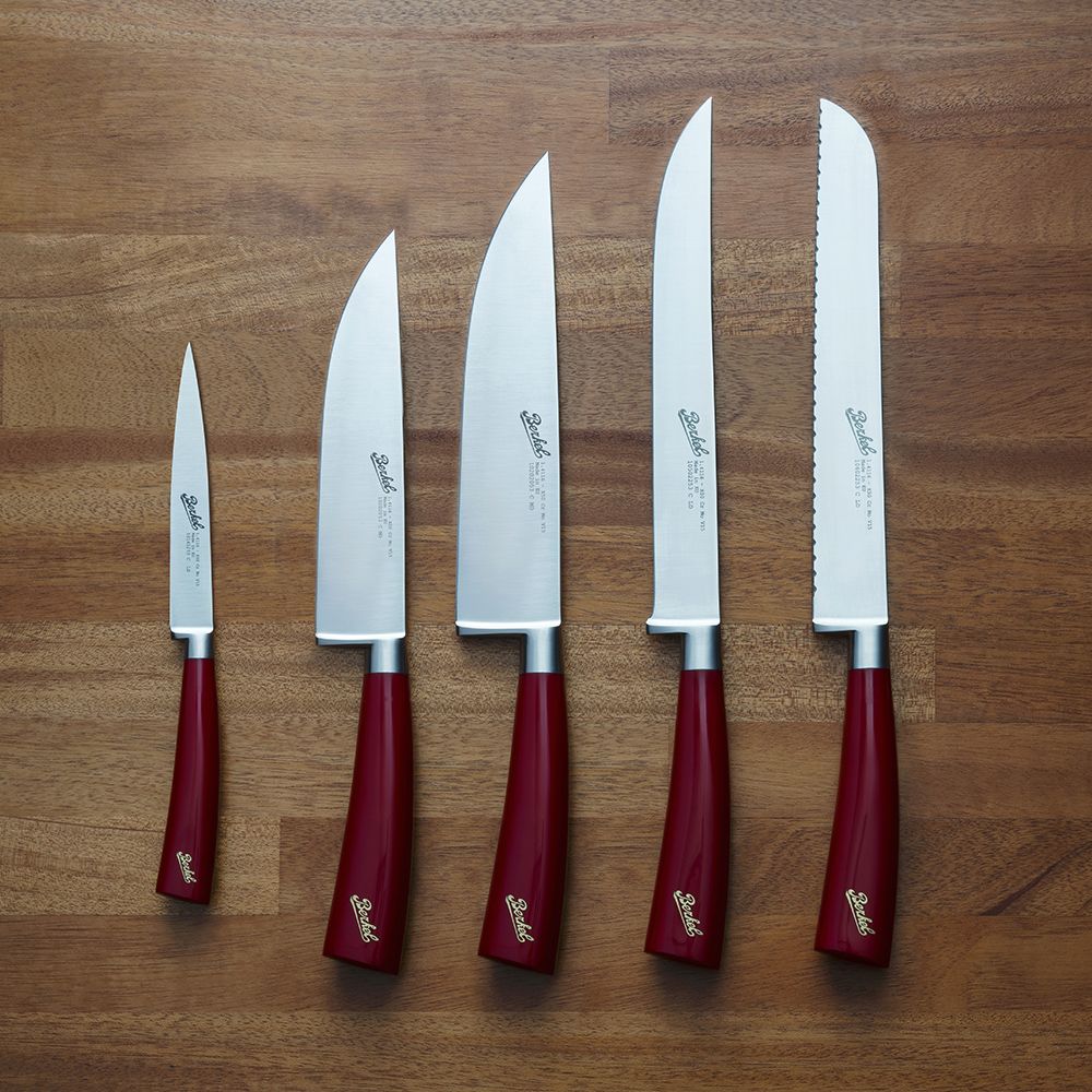 Ceppo Sense Cuoio Rosso Elegance + Set 5 Coltelli Elegance Rossi - Berkel