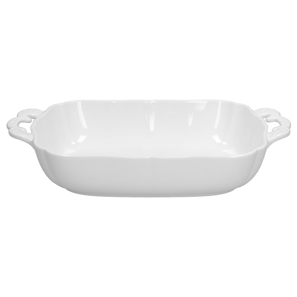 Pirofila con manici rettangolare cm 31x19x h 6 Brigitte Porcellana Bianco - Tognana
