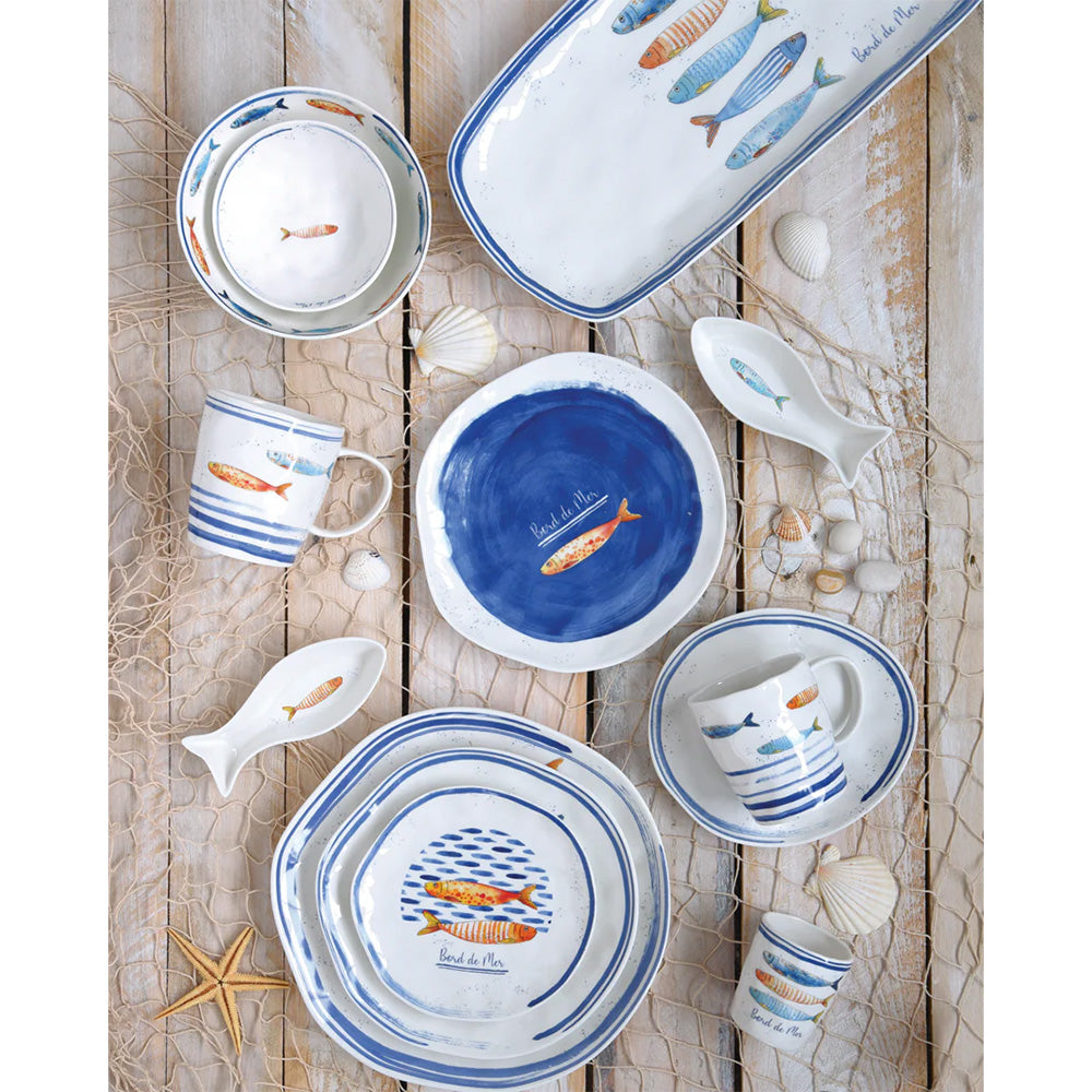 Vassoio rettangolare 40x17,5 cm in porcellana - Bord de Mer - Easy Life