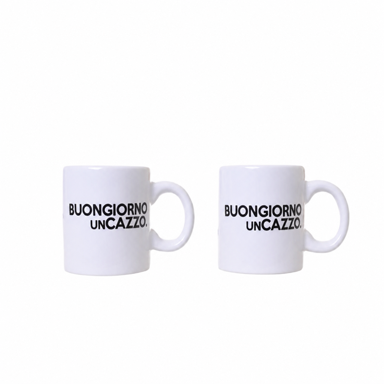Set 2 tazzine in ceramica 12 cl "Buongiorno un C..." - Più Forty