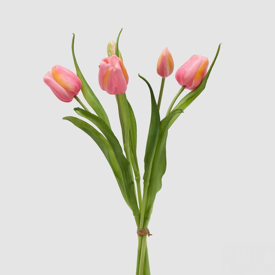Bouquet Tulipano Chiuso X4 H 40 Cm con Bocciolo Rosa Antico- EDG