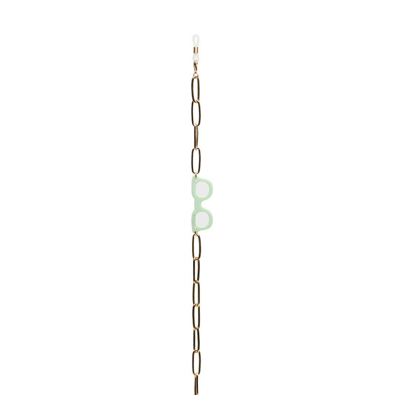 Collana bijoux per occhiali con anelli in metallo Gold - Più Forty