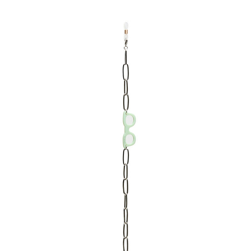 Collana bijoux per occhiali con anelli in metallo Silver - Più Forty