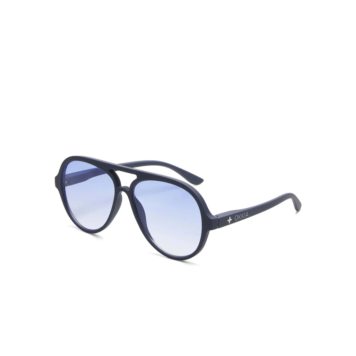 Occhiali da sole a goccia modello Alessio Midnight Blue - Più Forty