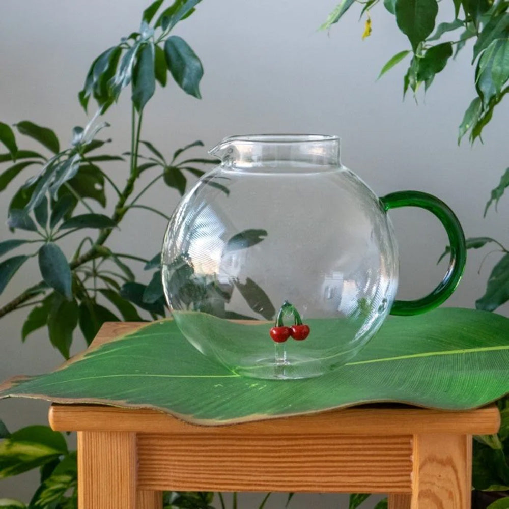 Brocca in Vetro Borosilicato Decoro Ciliegia 1,7L - WD Lifestyle