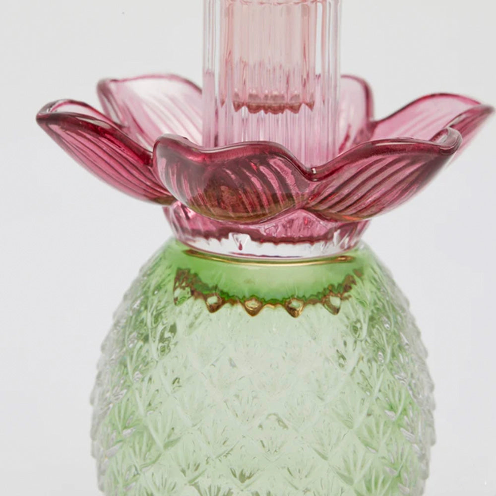 Portacandela Flower in Vetro H 16 Cm D 12 Cm Violet Mix - EDG