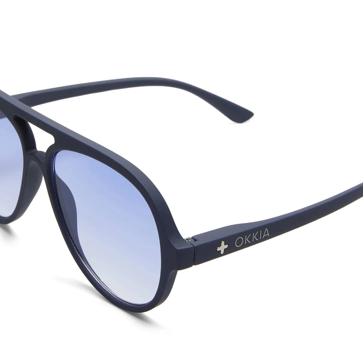 Occhiali da sole a goccia modello Alessio Midnight Blue - Più Forty