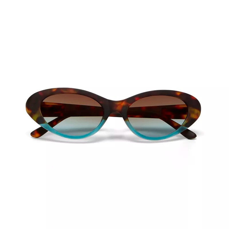 Occhiali da sole Cat Eye modello Lina Havana e blu - Più Forty