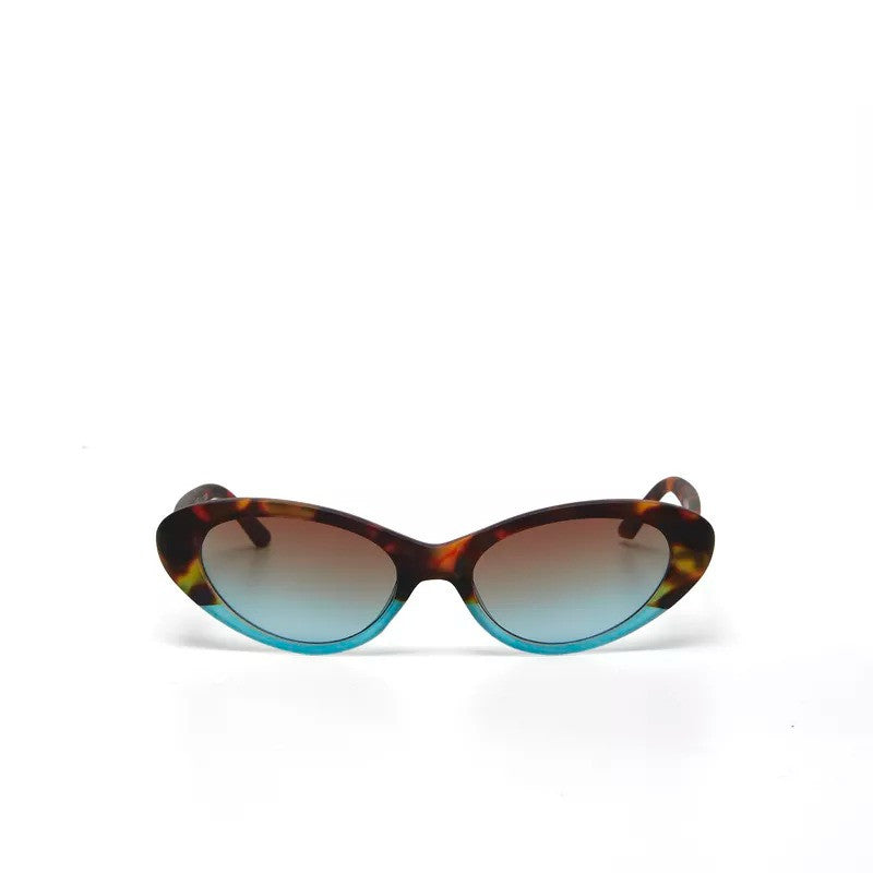 Occhiali da sole Cat Eye modello Lina Havana e blu - Più Forty