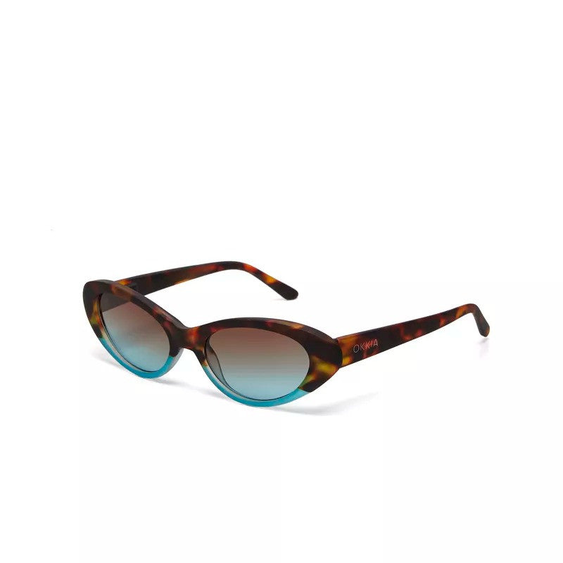 Occhiali da sole Cat Eye modello Lina Havana e blu - Più Forty