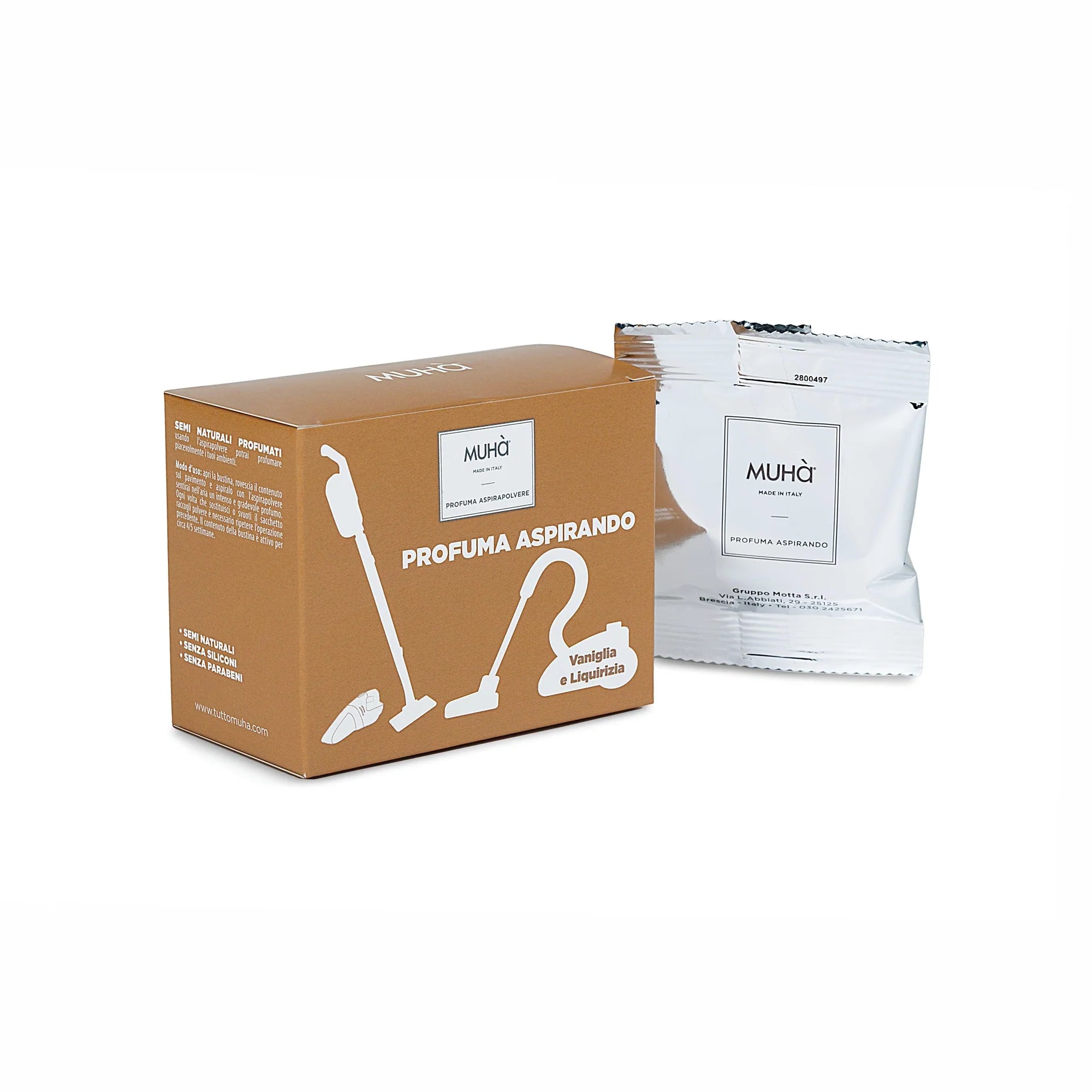 Profumatore Aspirapolvere Vaniglia e Liquirizia | Set 5 Buste Muhà