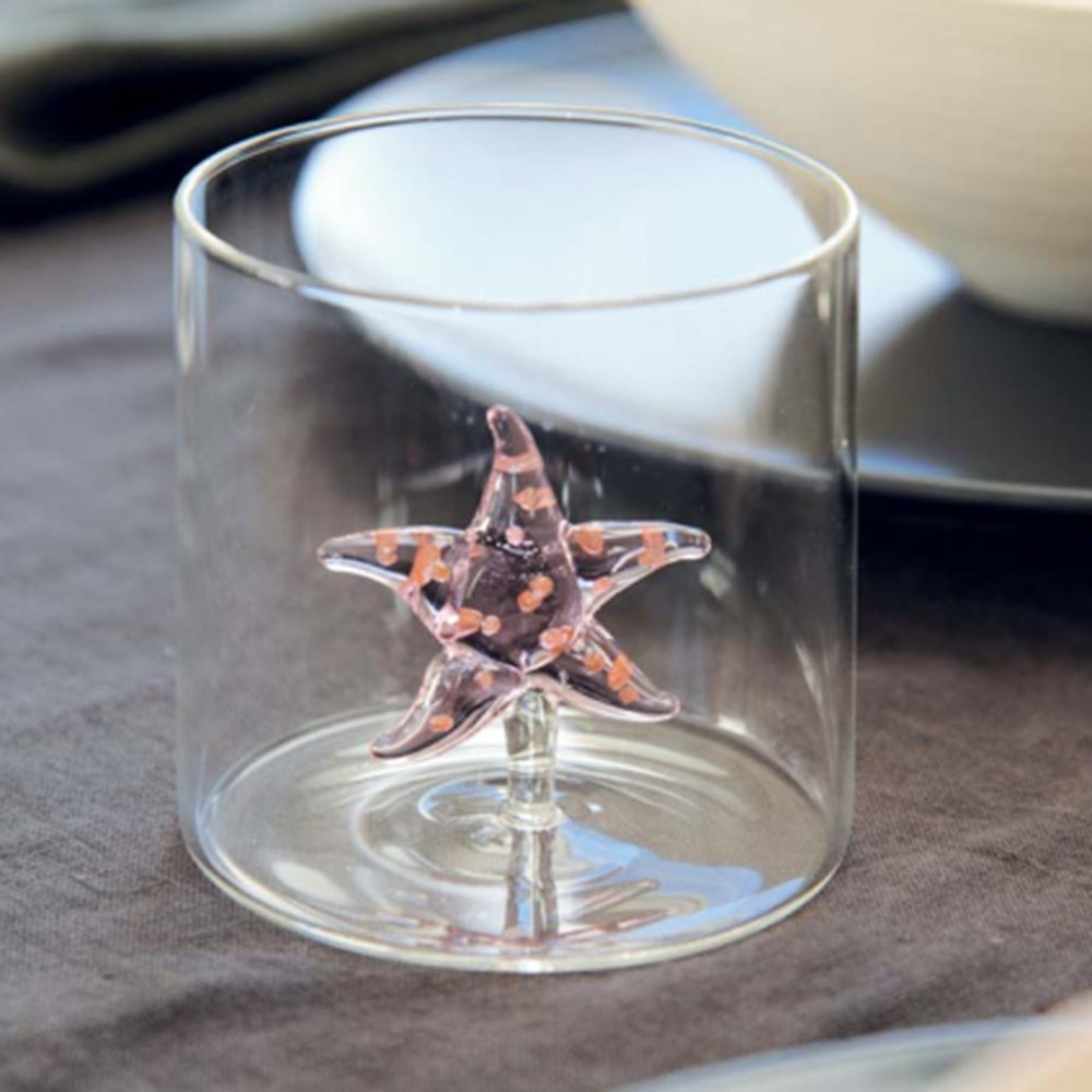 Bicchiere in vetro borosilicato Decoro Stella Marina Capacità 250ml - WD Lifestyle