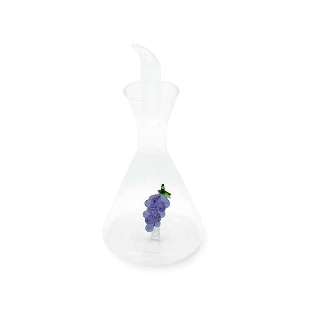 Acetiera in vetro borosilicato con decoro in vetro colorato con figura grappolo d'uva - WD Lifestyle