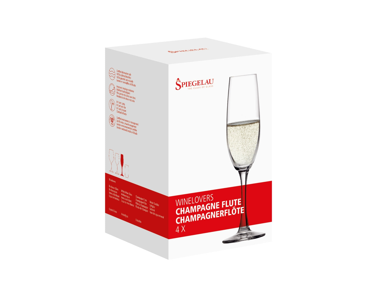 Spiegelau wine lovers Champagne Flute set 4 bicchieri