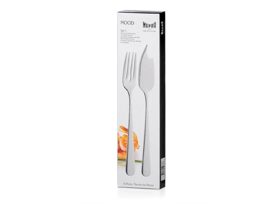 Set 1 Il posto tavola da pesce in acciaio inox Mepra Mood