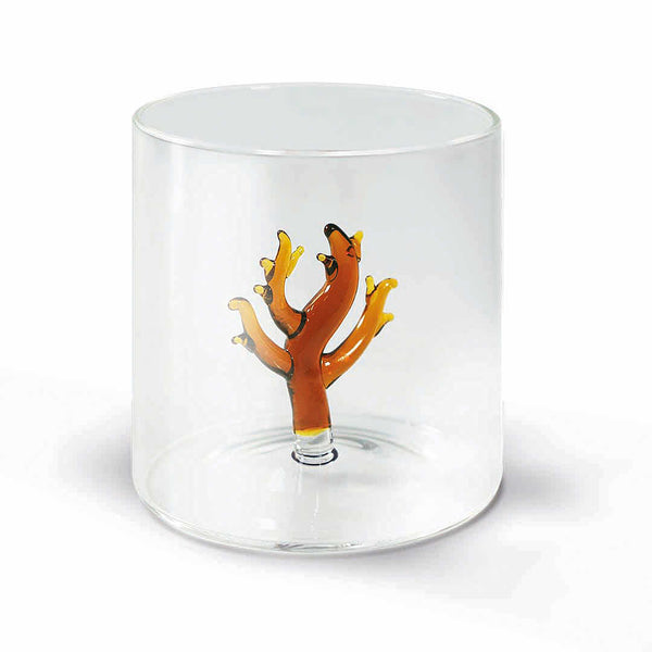 Bicchiere Figura Colorata in Vetro Borosilicato Corallo 250ml